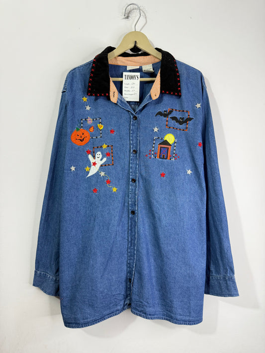 Embroidered Denim Shirt