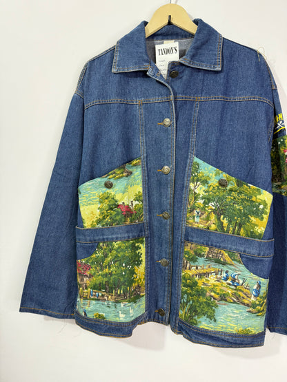Customised tapestry patch Denim Jacket