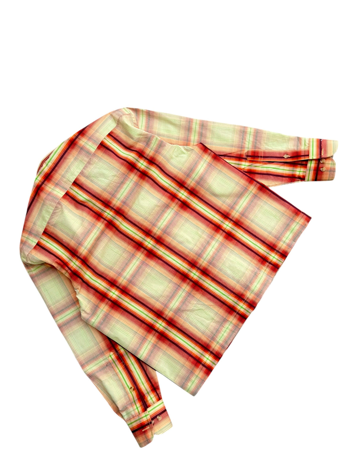 Fireman Clasp Orange Check 100% Cotton Shirt