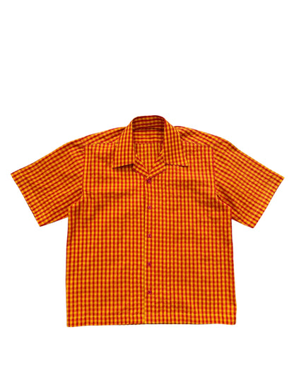 Orange Check 100% Cotton shirt