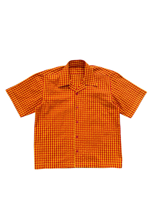 Orange Check 100% Cotton shirt
