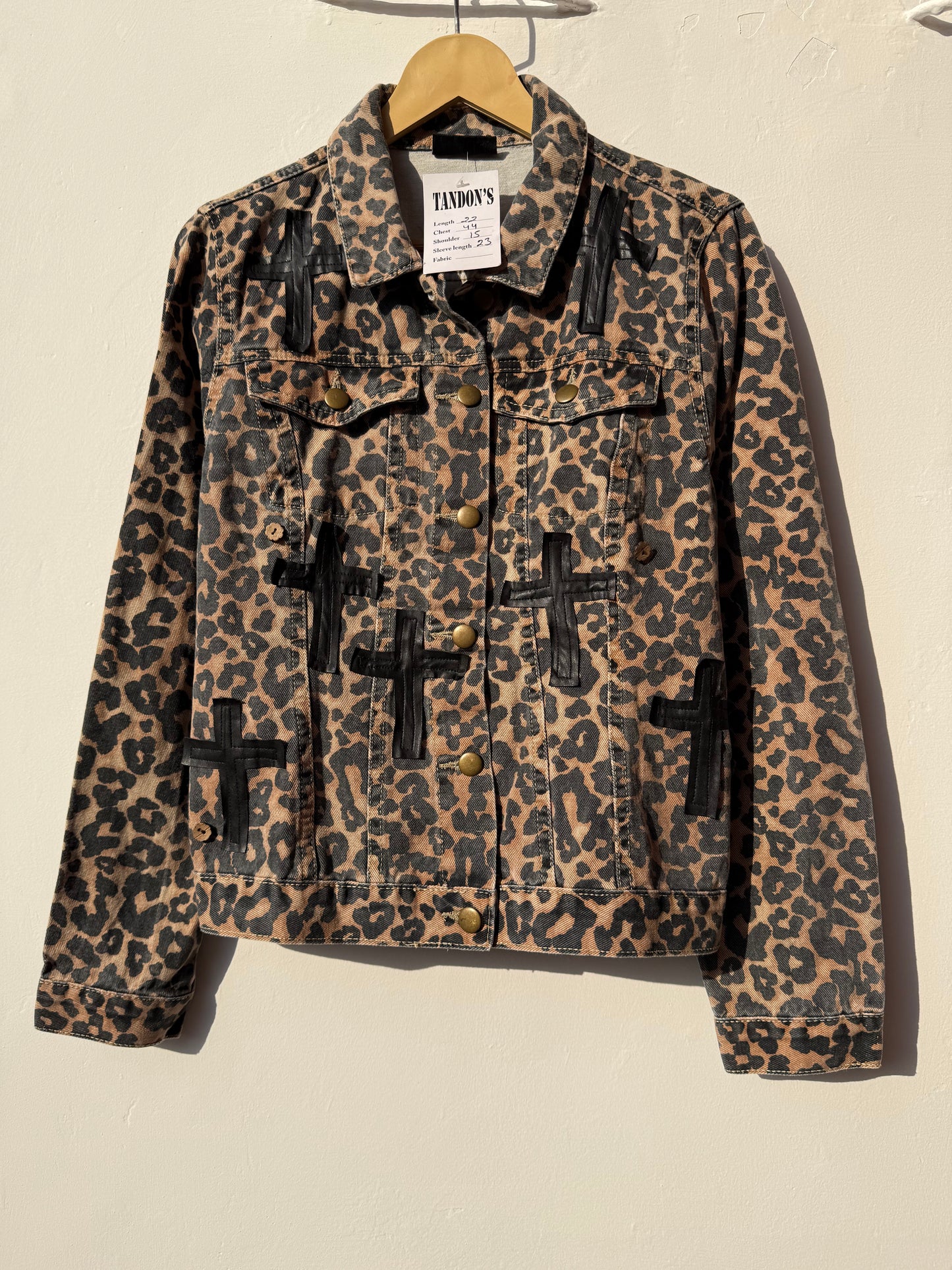 Customised velvet crosses Denim Jacket