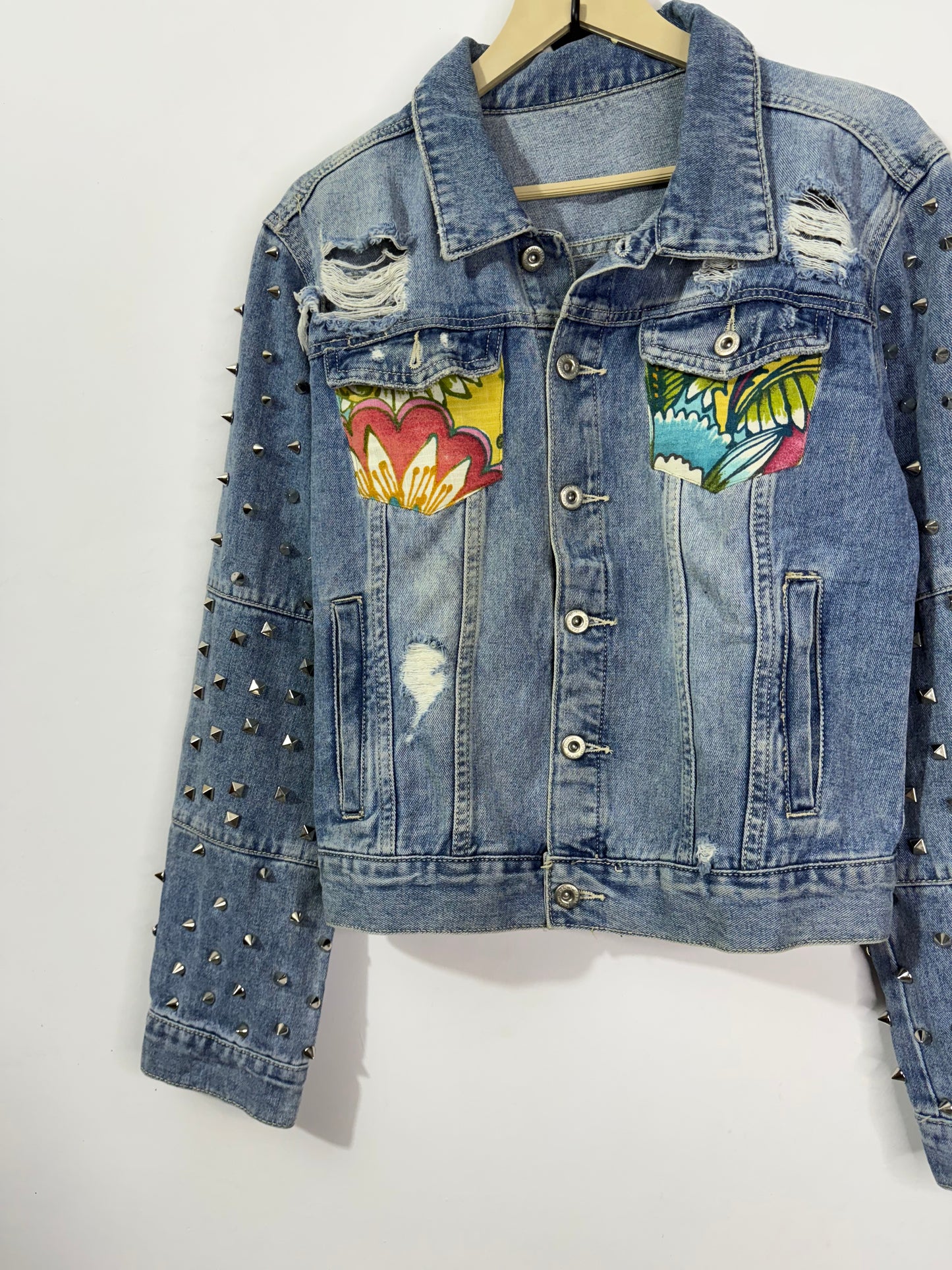 Customised tapestry patch Denim Jacket