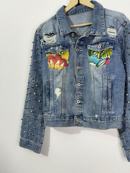 Customised tapestry patch Denim Jacket