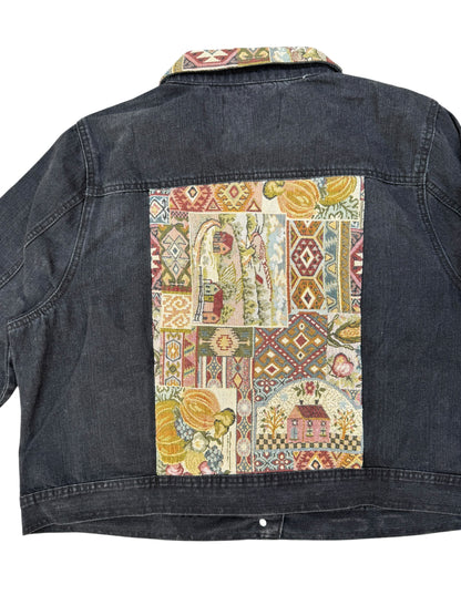 Upcycled Tapestry Denim Jacket
