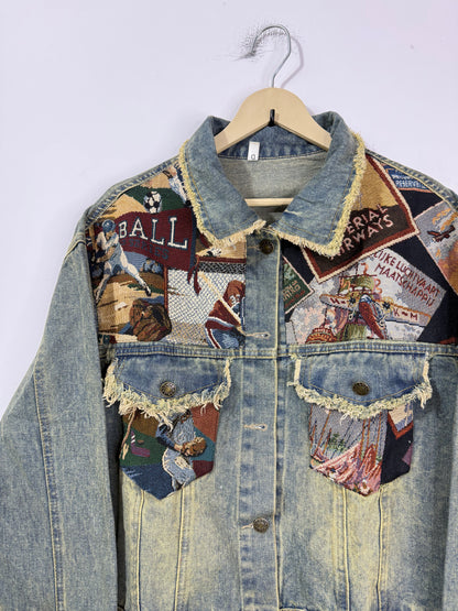 Customised tapestry patch Denim Jacket
