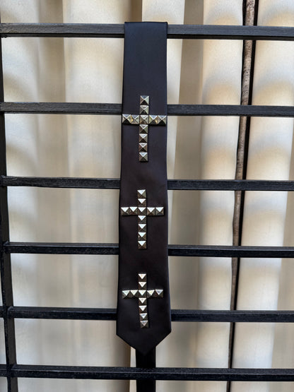Cross Studs Handmade Vintage Silk Tie