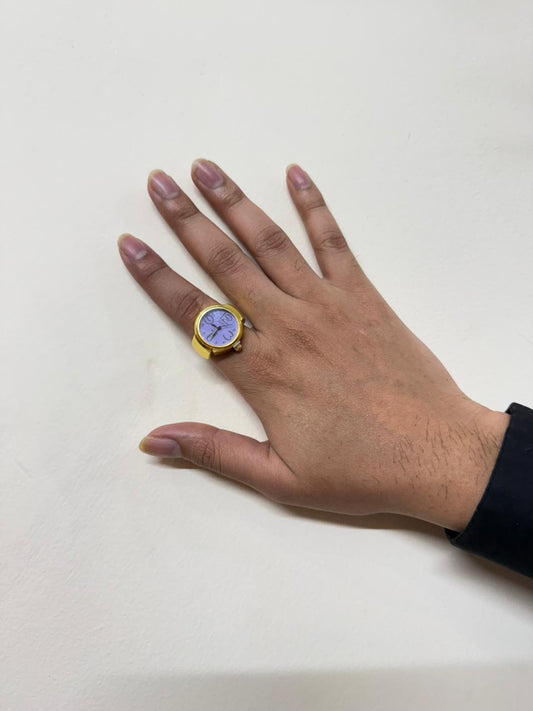 Golden with lilac Dial Watch ring
