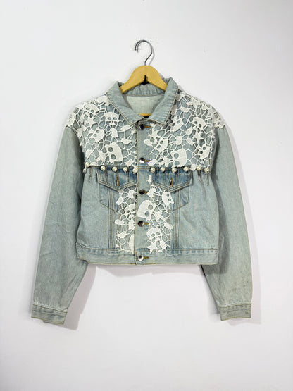 Customised net patch  Denim Jacket
