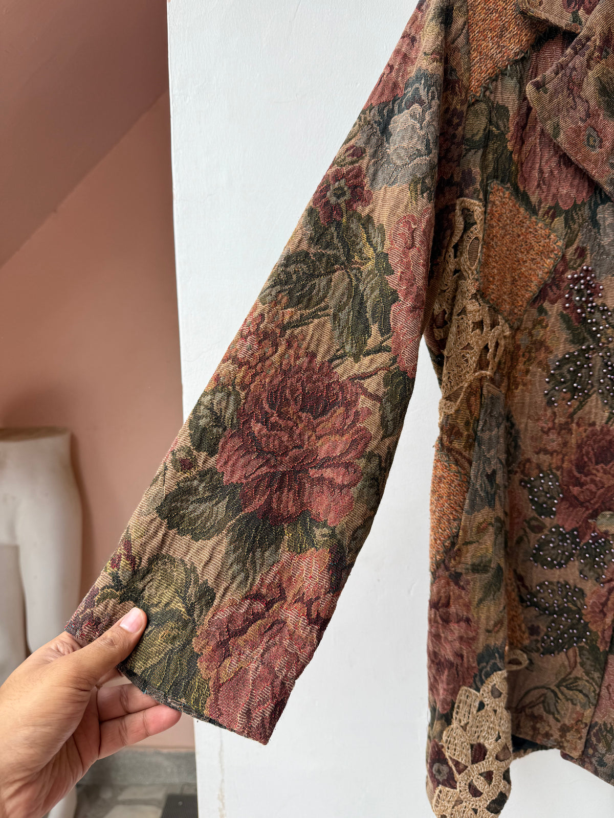 Long Jacquard vintage Jacket