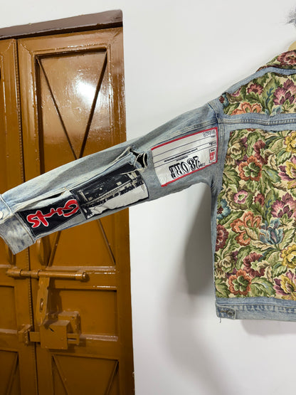Customised tapestry patch Denim Jacket