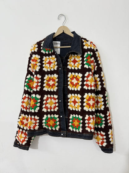 Reversible Denim Crochet Jacket
