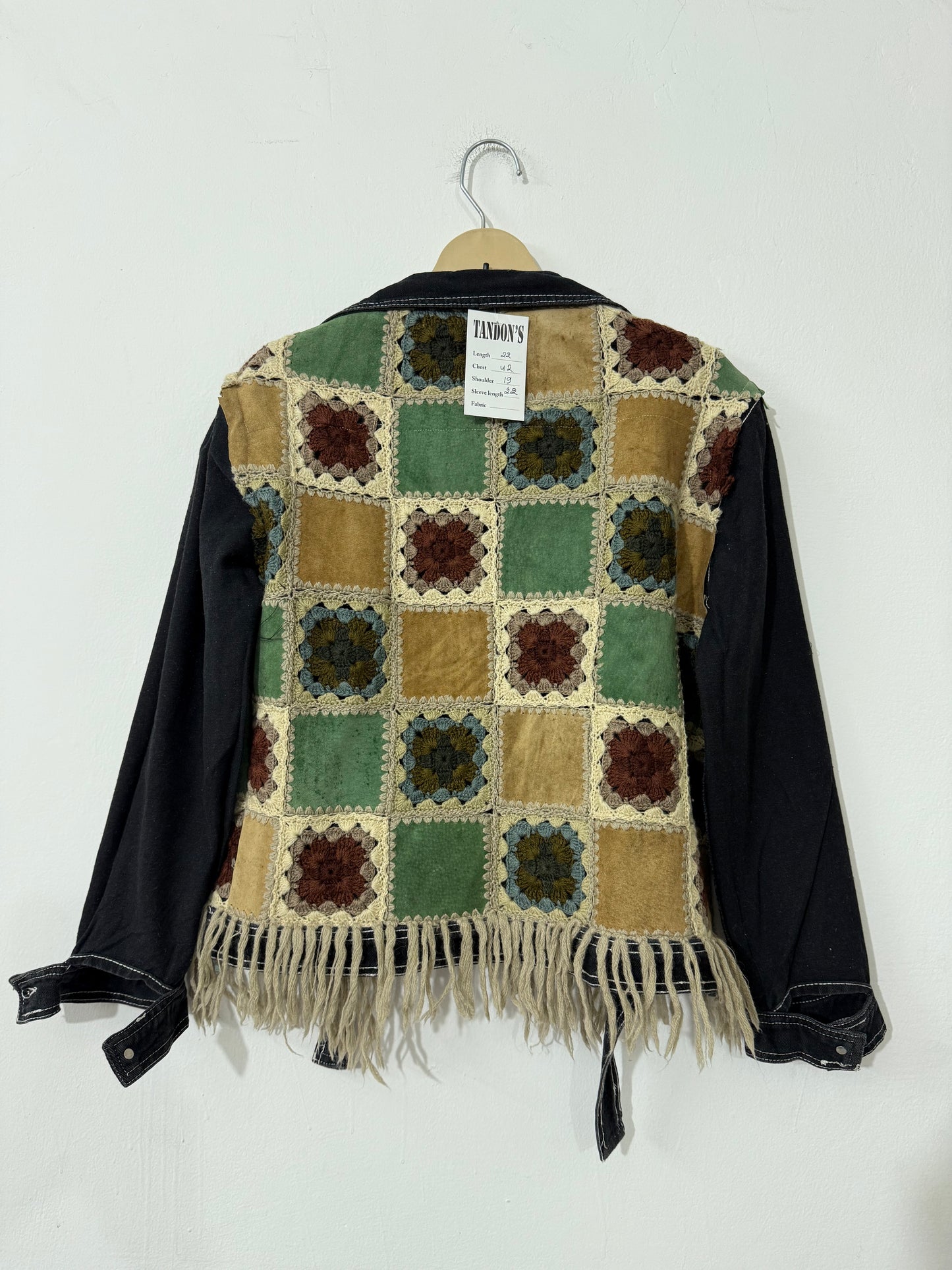 Reversible Denim Crochet Jacket