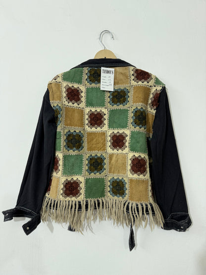 Reversible Denim Crochet Jacket