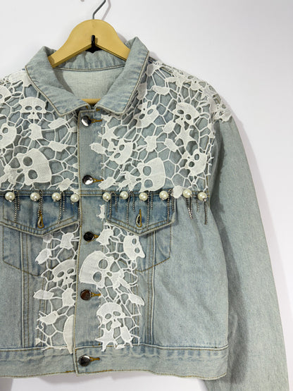 Customised net patch  Denim Jacket