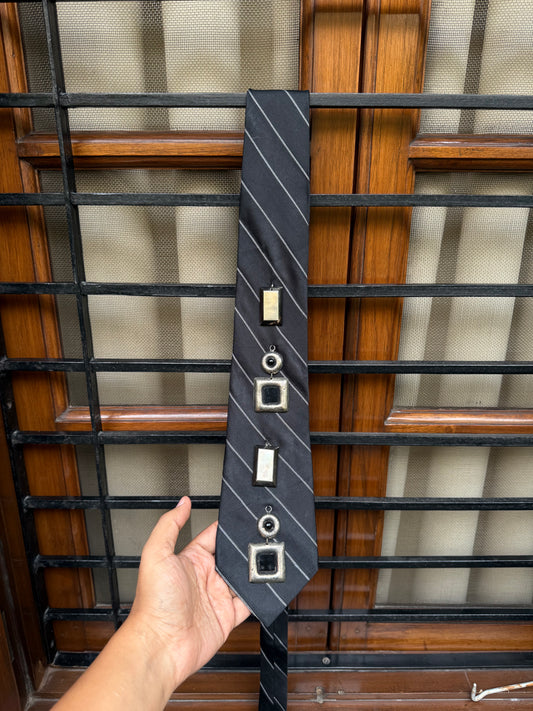 Silver Charm Handmade Vintage Silk Tie