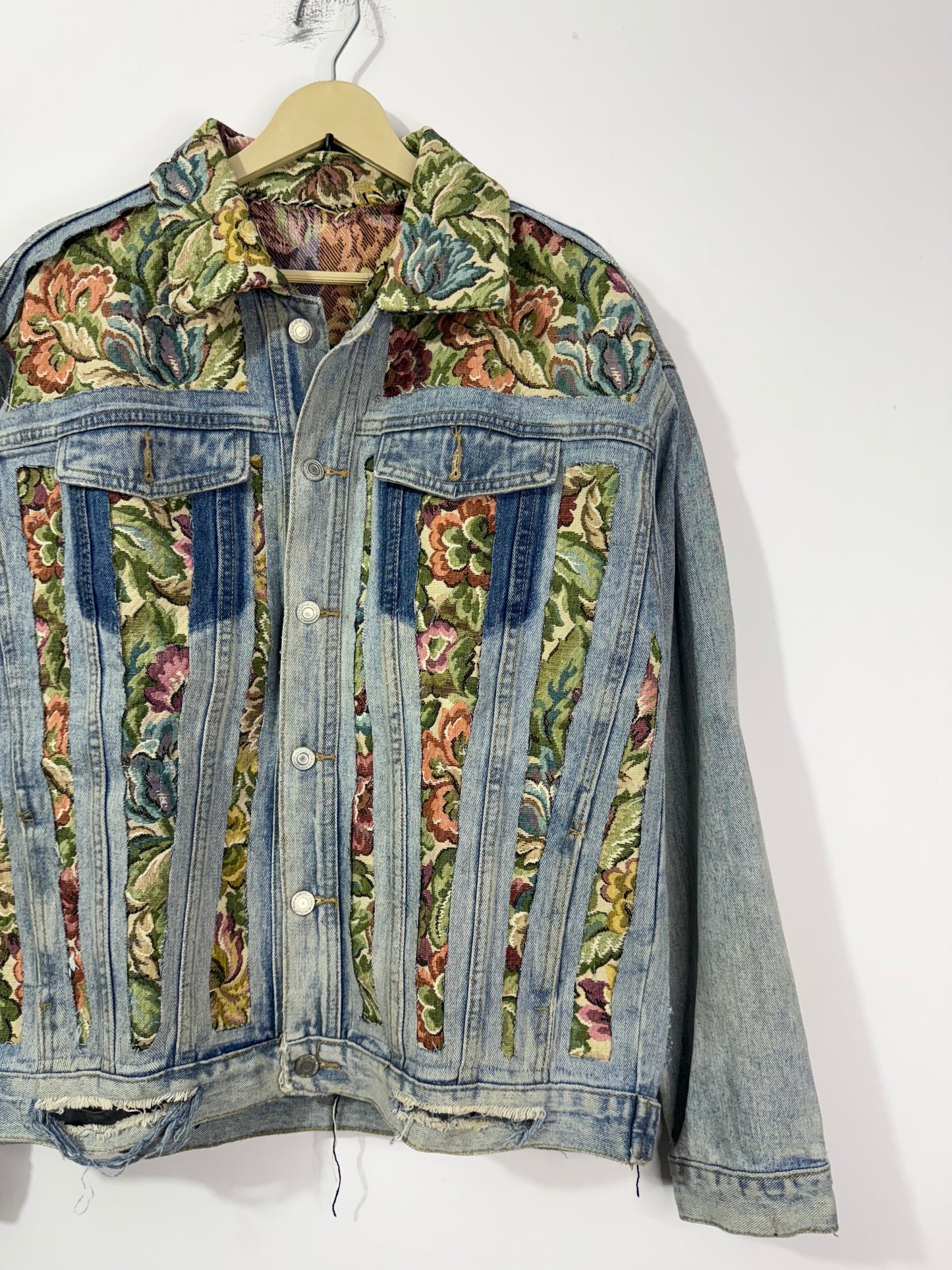 Customised tapestry patch Denim Jacket
