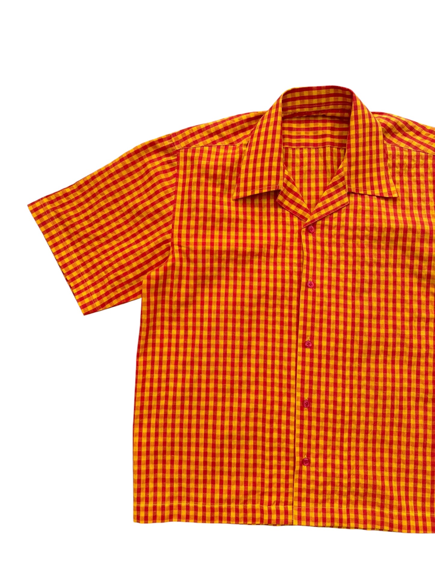 Orange Check 100% Cotton shirt