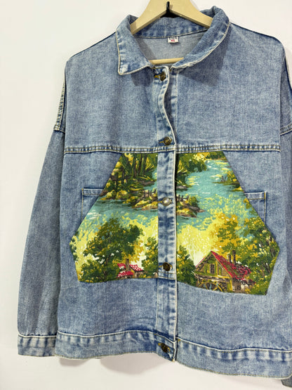 Customised tapestry patch Denim Jacket