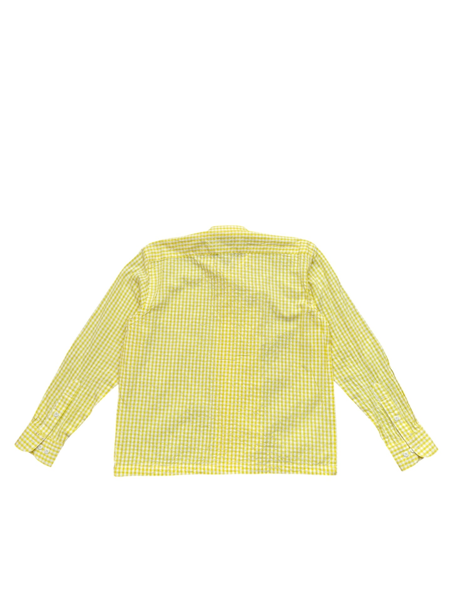 Cheongsam yellow check100% Cotton Shirt