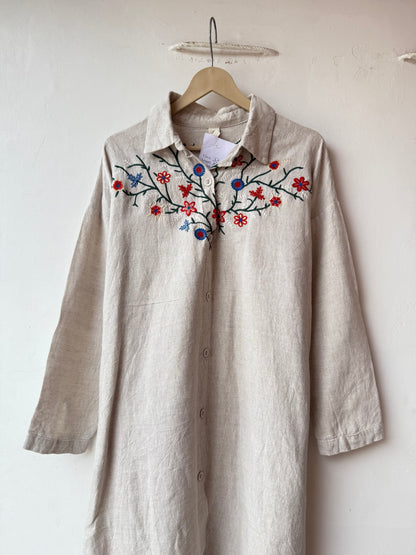 Linen Long vintage Jacket