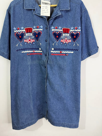 Bobbie Brookn Embroidered Denim Shirt