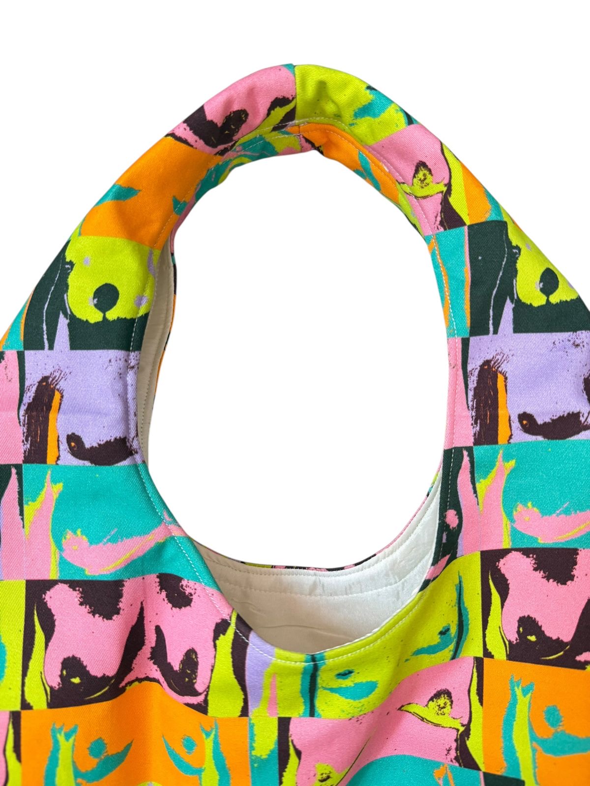 HANDMADE COTTON ABSTRACT PRINT FRINGE BAG