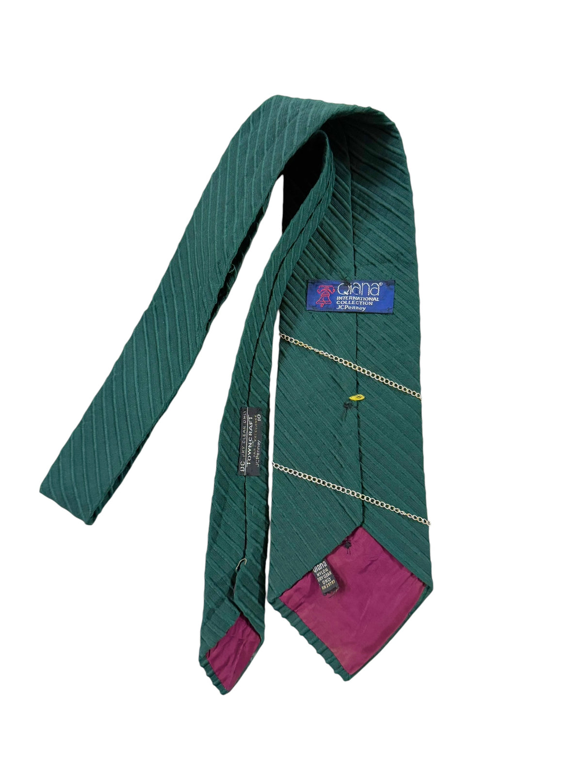 Silver Cross Charm Handmade Vintage Silk Tie