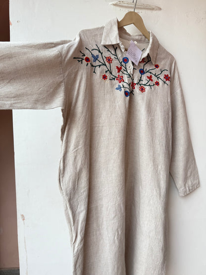 Linen Long vintage Jacket