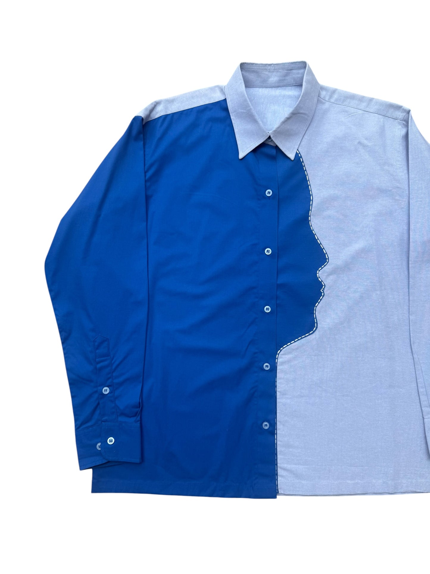 Blue Divided 100% Cotton Shirt