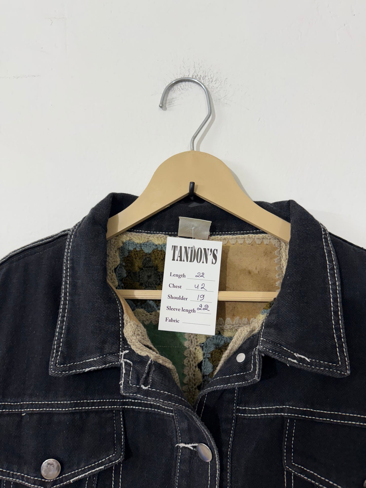 Reversible Denim Crochet Jacket