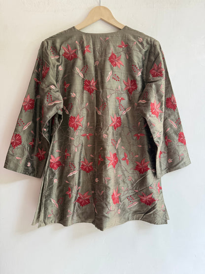 Lila Silk Embroidered Jacket