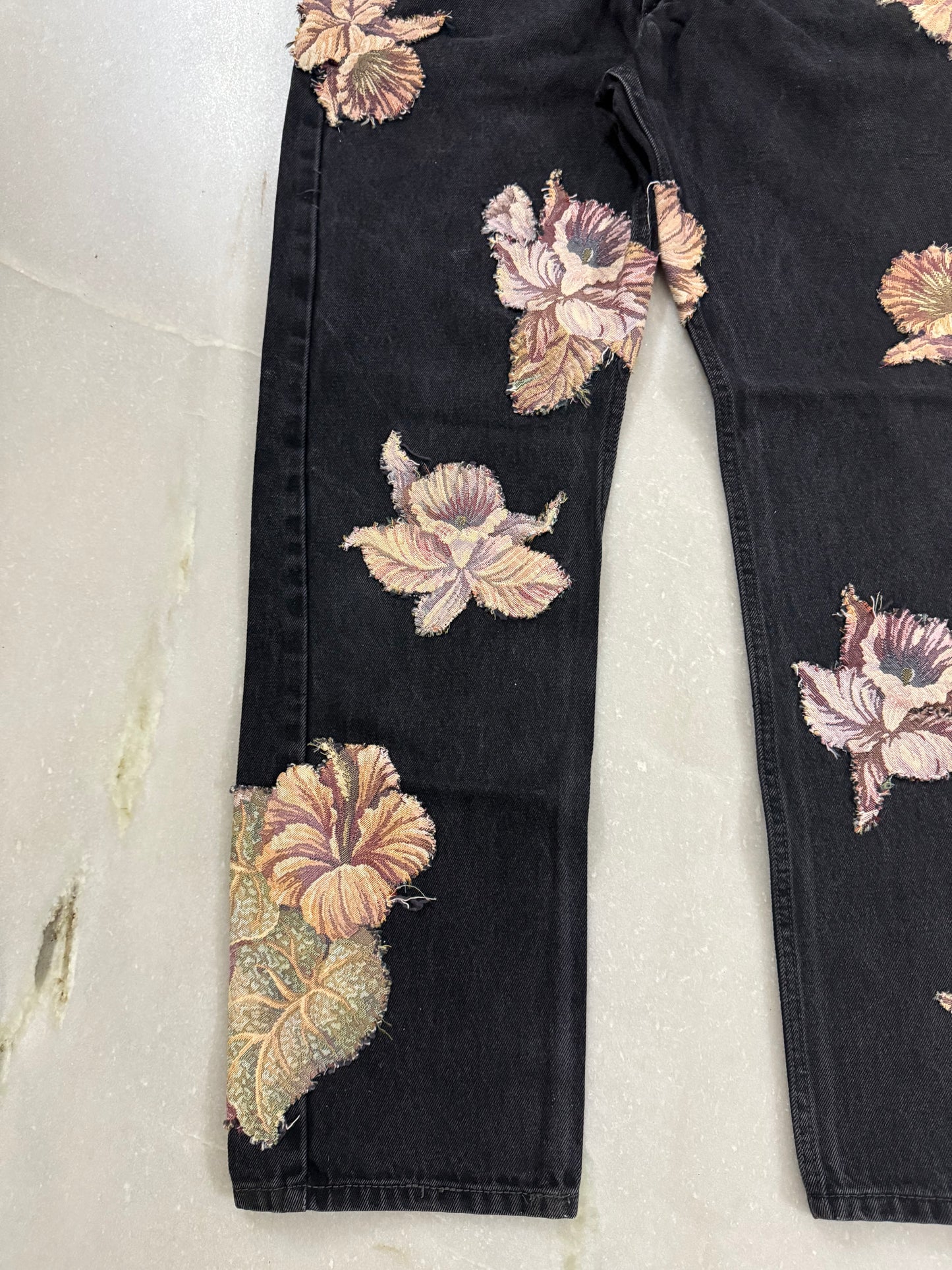 Levis Strauss & Co. tapestry patch handmade Jeans