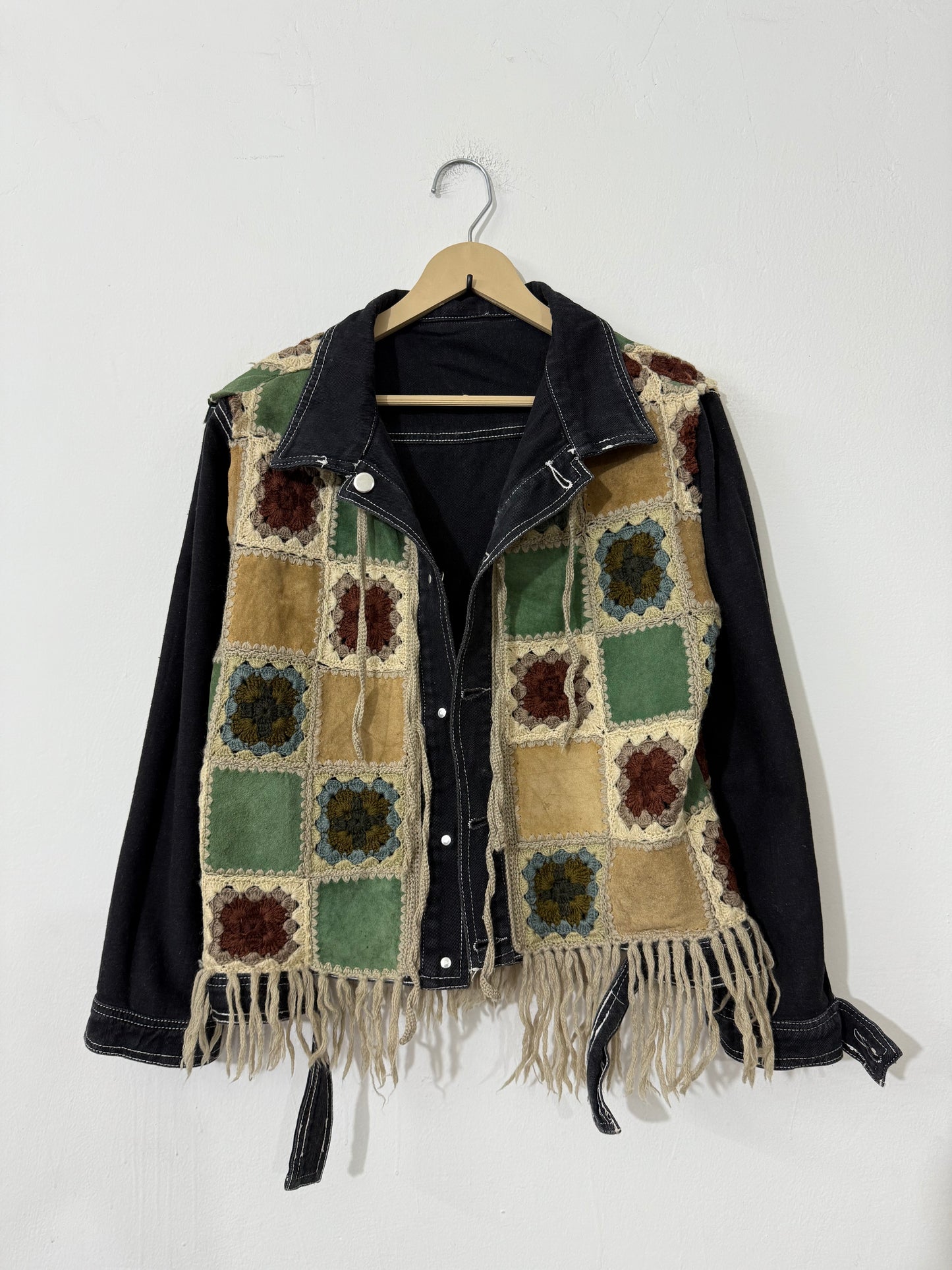 Reversible Denim Crochet Jacket