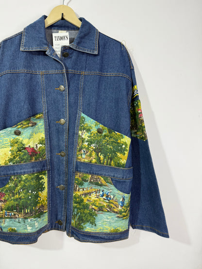 Customised tapestry patch Denim Jacket