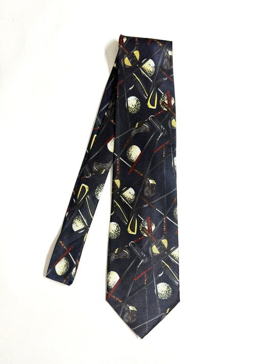Golf Clubs & Balls  Vintage Silk Tie