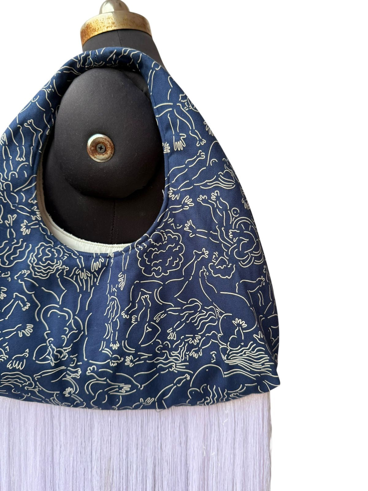 Handmade Indigo Drift Fringe Bag