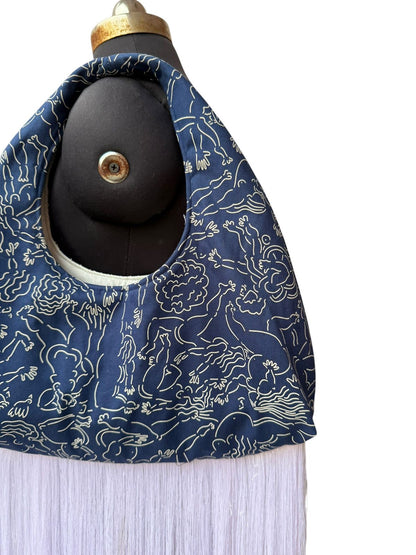 Handmade Indigo Drift Fringe Bag