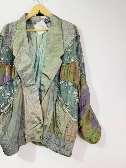 Silk Patch Embroidered Vintage Jacket