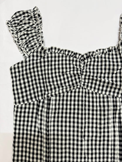 Check Black Crop Top