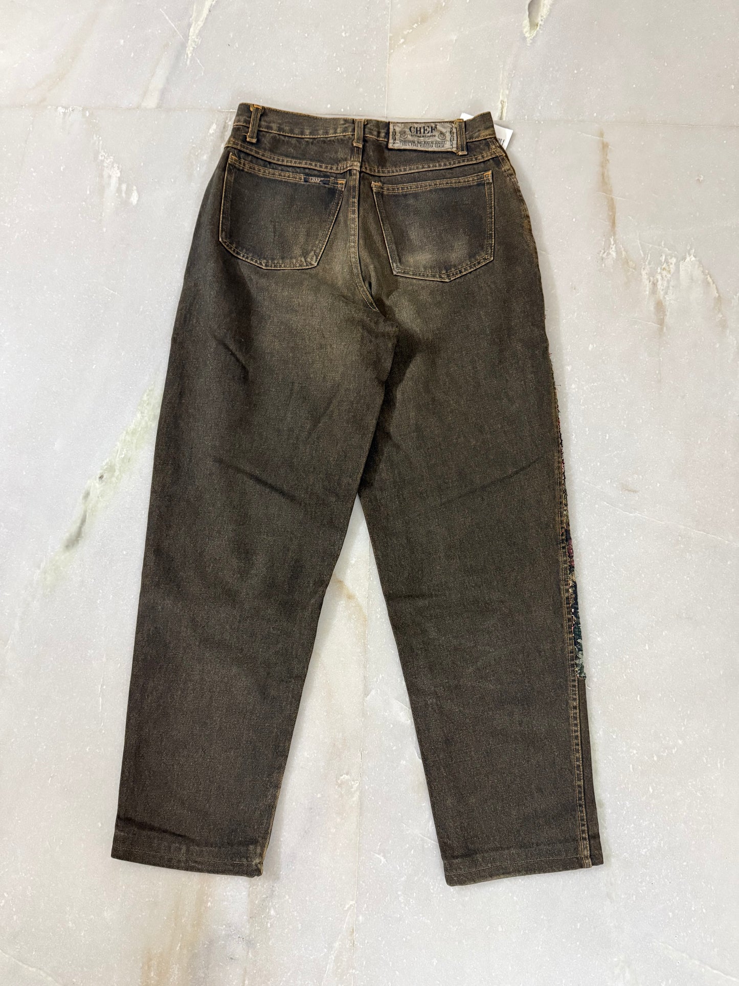 Chef Tapestry Knee Patch Handmade Jeans