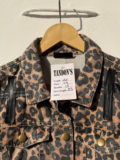 Customised velvet crosses Denim Jacket