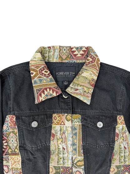 Upcycled Tapestry Denim Jacket