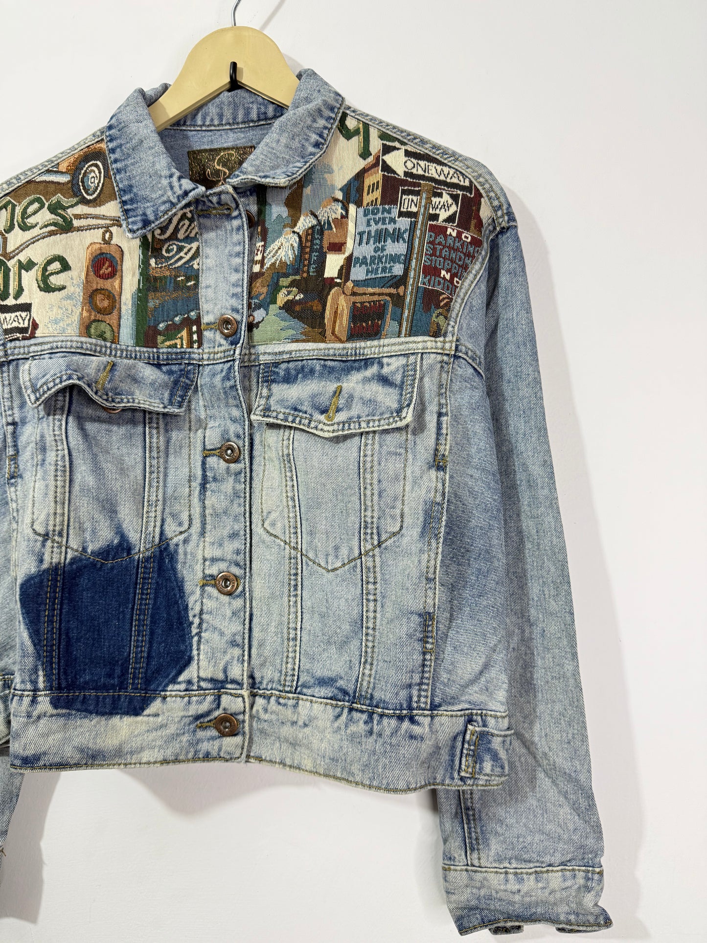 Customised tapestry patch Denim Jacket
