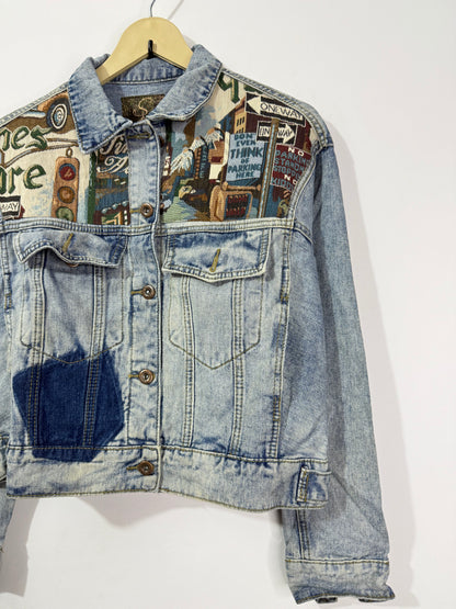 Customised tapestry patch Denim Jacket