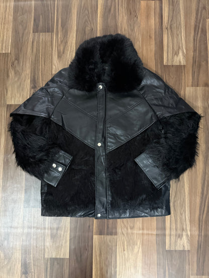Fashion Leather Fur Jacket