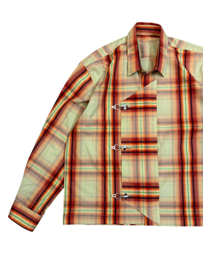 Fireman Clasp Orange Check 100% Cotton Shirt