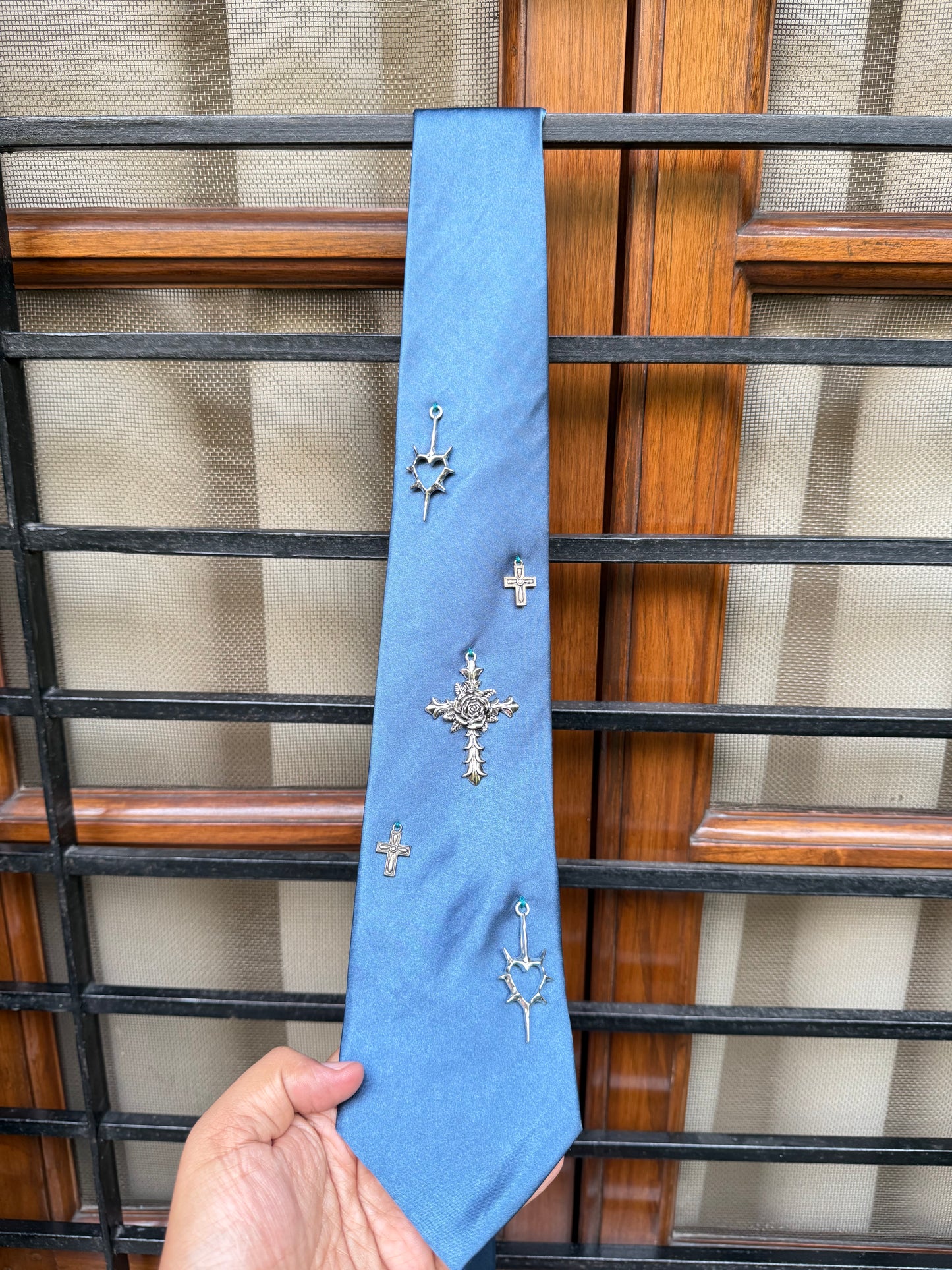 Silver Charm Handmade Vintage Silk Tie