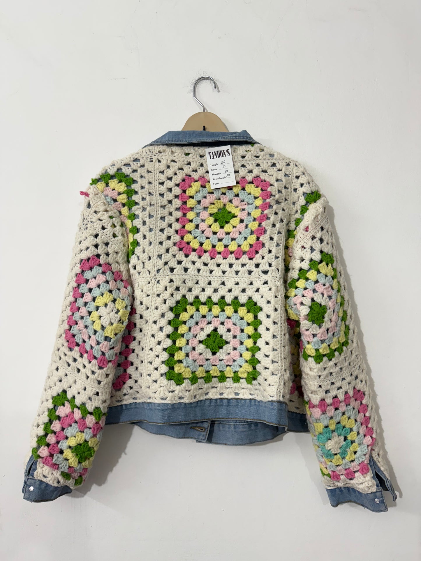 Reversible Denim Crochet Jacket