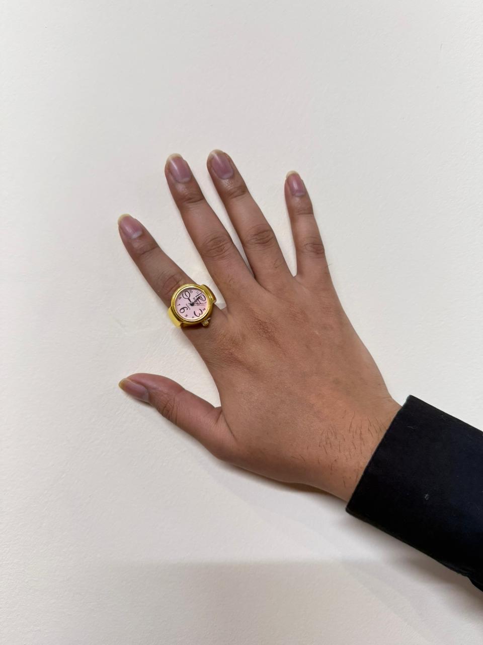 Golden with Peach Dial Watch ring